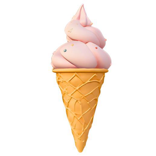 Pink Sprinkle Ice Cream Cone