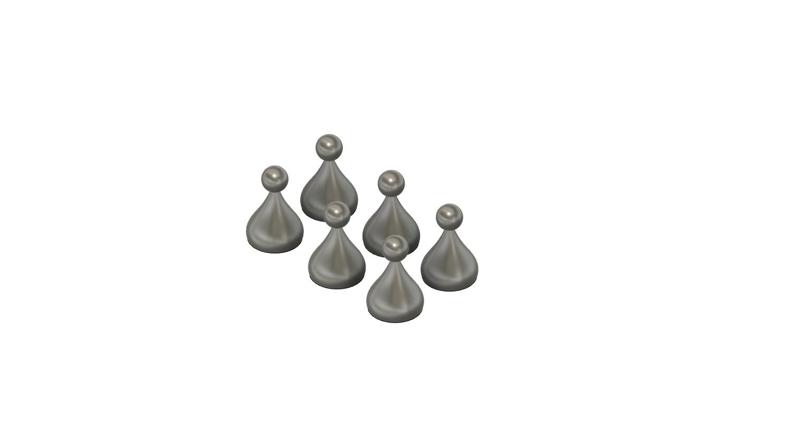 Dice and pawns for board games