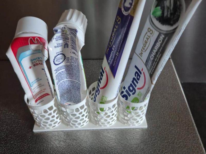 Holder for 4 tubes of toothpaste