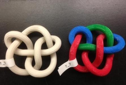 ricolored Projection of Knot 7_7