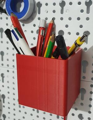 pencil cup for perforated board tool holder