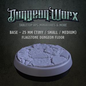 25 mm Tabletop RPG Miniature Base - Flagstone Dungeon Floor