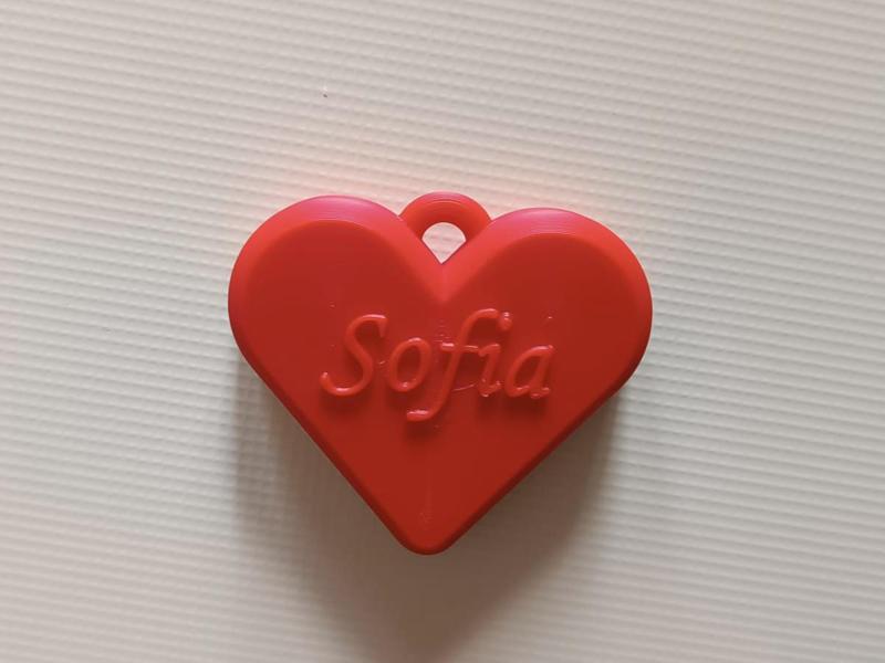 Heart-shaped keychain with name