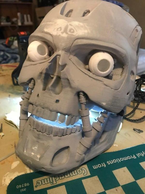 T-800 skull working Jaw and eyes + more!