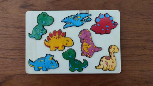 Cute dinosaur puzzle for kids fine motor skills game