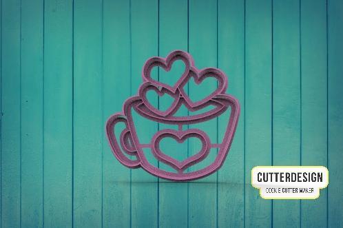 Cup with hearts Cup with hearts Cookie Cutter M3
