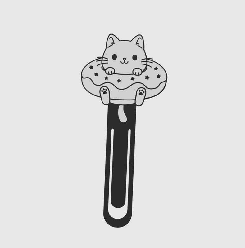 BookMark Donut Cat Cute Kawaii