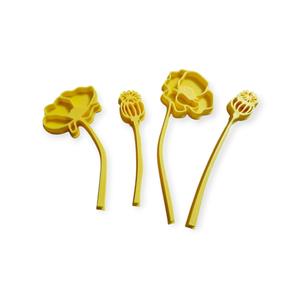 Poppy and poppy head stamp for clay, pottery tools