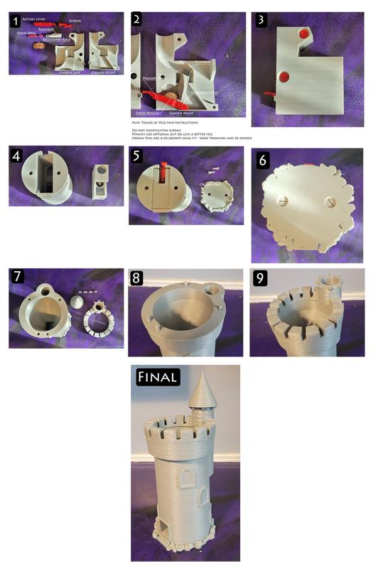 Tower of Dice-pair Pushbutton D20 Launcher and Dice Tower