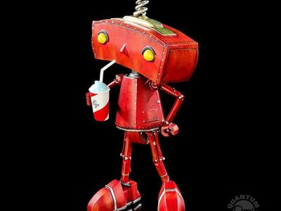 bad robot with a drink