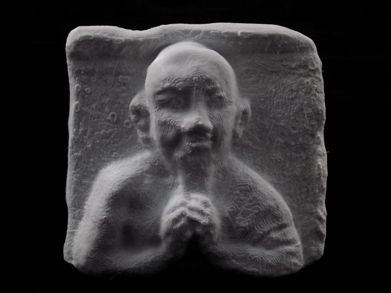 Panel depicting a monk at The British Museum, London