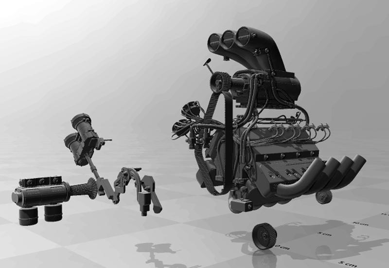 Engine Dragster Top Fuel Hi detailing