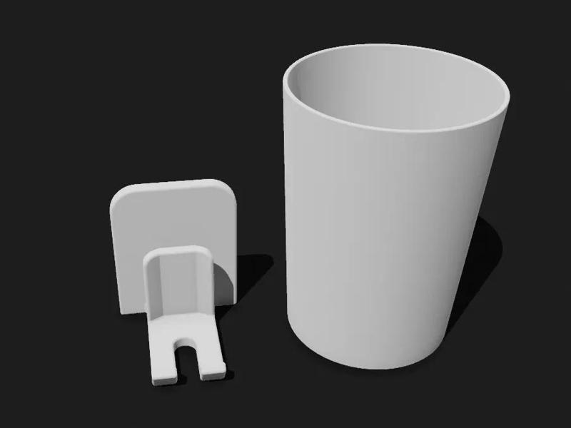 Wall-mounted toothbrush holder and cup