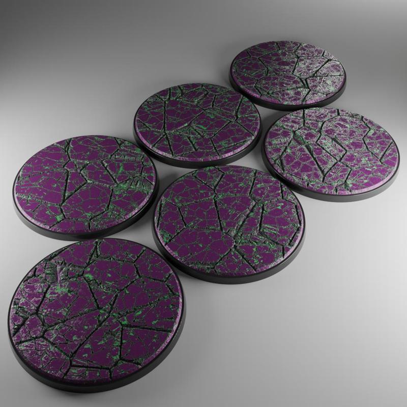 6x 80mm base with uranium wasteland (+toppers)