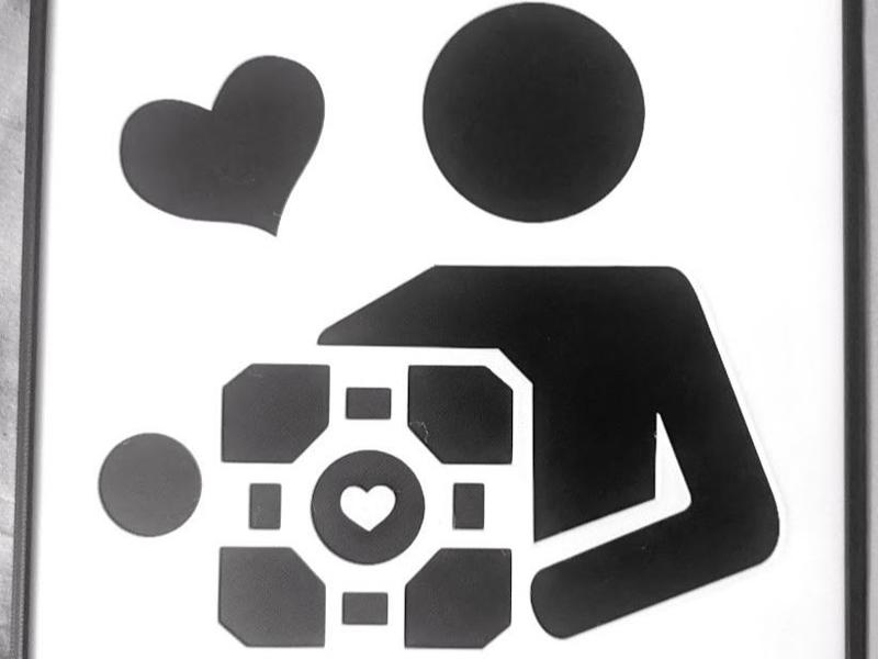 Portal Companion Cube Sign