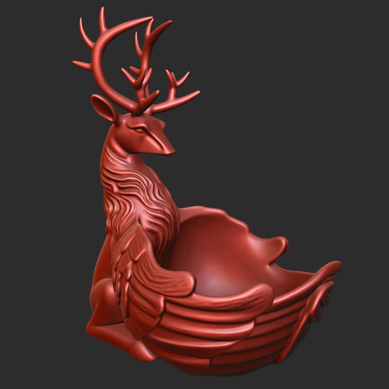 Fantasy Deer Bowl with Wings