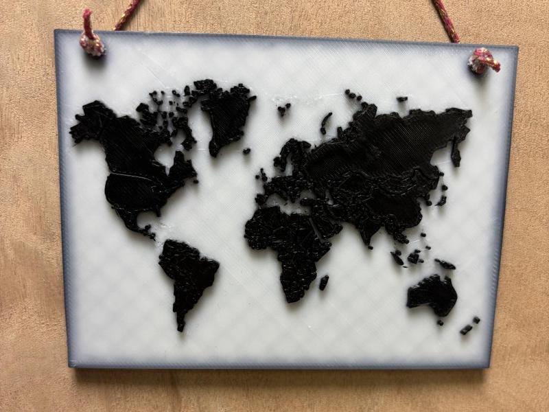 World Map Hanging Frame