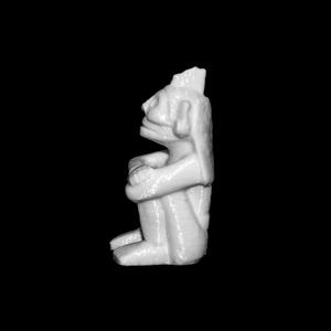 Sandstone seated figure of Mictlantecuhtli