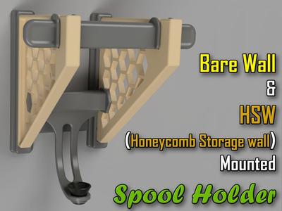 Spool Holder for Bare and Honeycomb Storage Wall