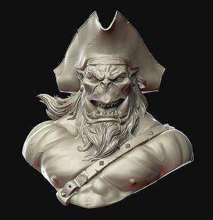 Pirate Ork Captain Bust