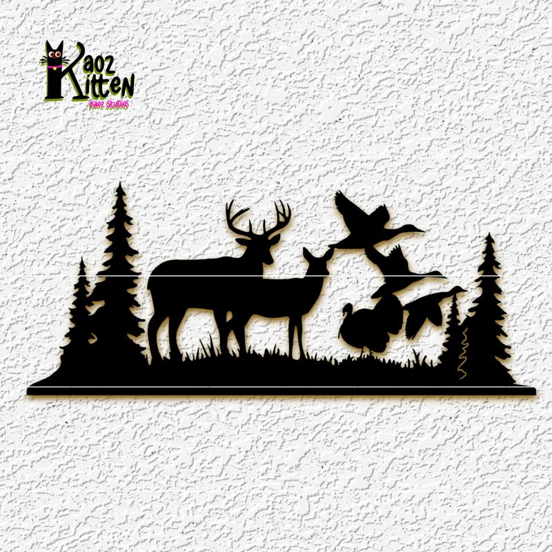deer and wildlife scene mountain cabin decor