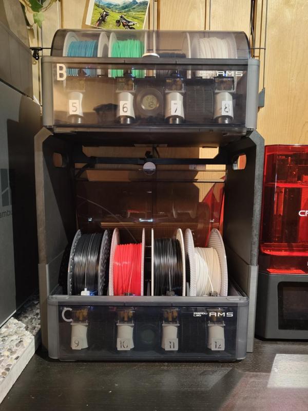 Bambu AMS Stacking Stand + Leg Extensions Riser 