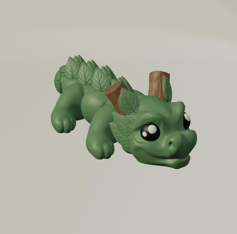 Sprout, Baby Wood Dragon - Articulated Dragon Snap-Flex Fidget (Tight Joints)