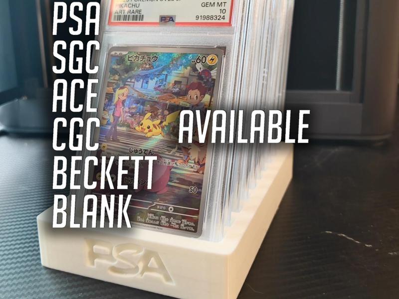 Graded Card Stand - stencil logo