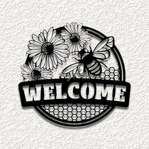 welcome honey bee hone wall art home decorb.stl