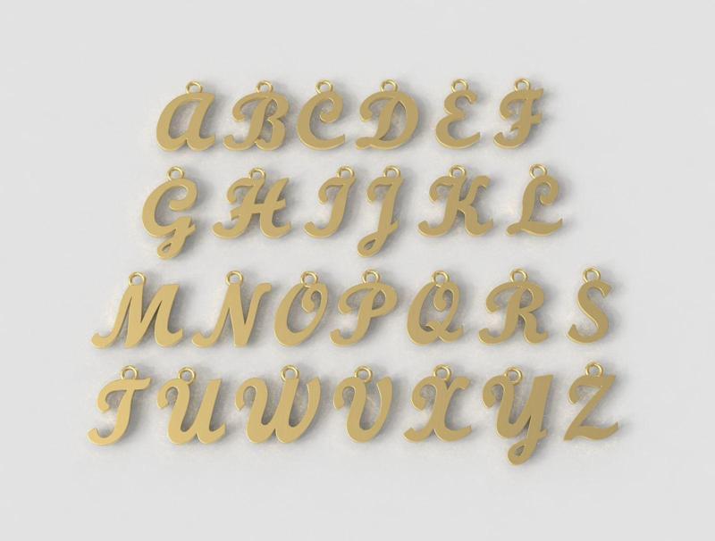10mm Alphabet Pendants - No diamond