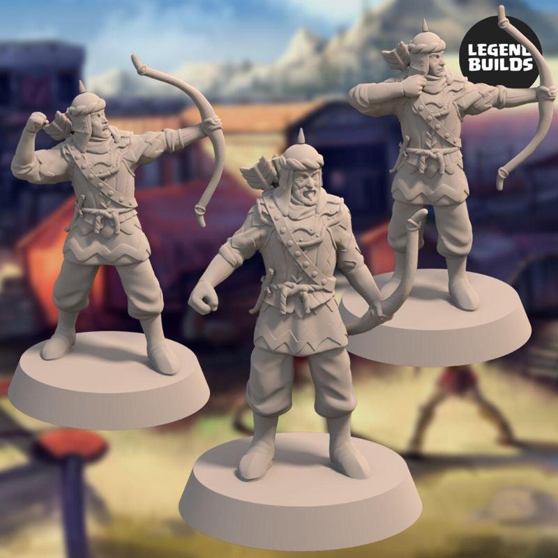 Empire of Jagrad Archers (3 miniatures) - 3D printable miniature - STL file