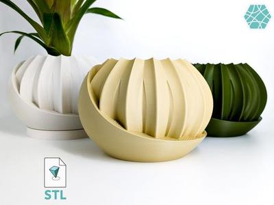 Plant Pot STL With Hidden Box 3D Print File | Planter Model "HiddenLotus" | Hidden Push-Lock-Push-Release Safe | Instant Download