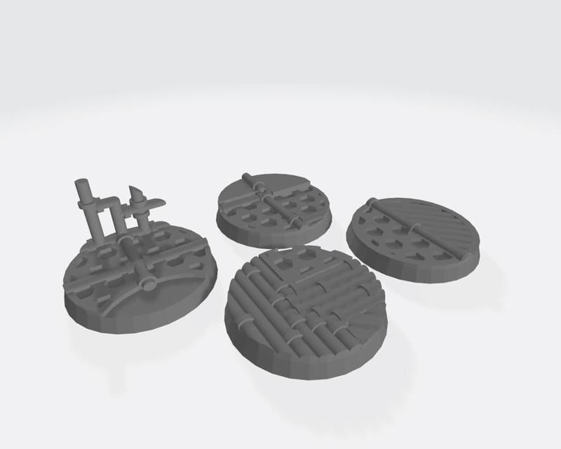 25mm Bases v2: Space Ship/industrial