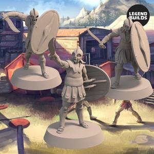 Soldiers of Nemis with Sword and Shield (3 unique miniatures) - 3D printable miniature - STL file