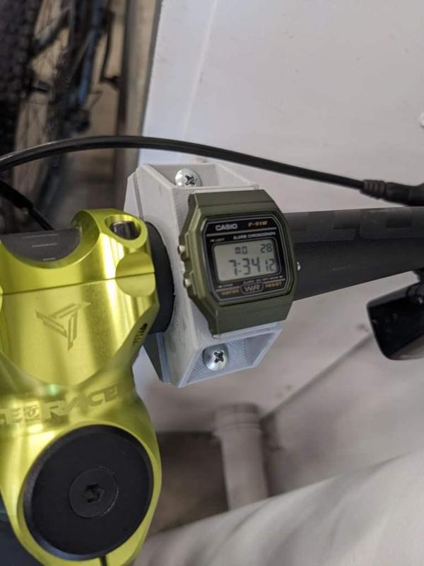 Casio F91W Watch Mount for 35mm Handlebar