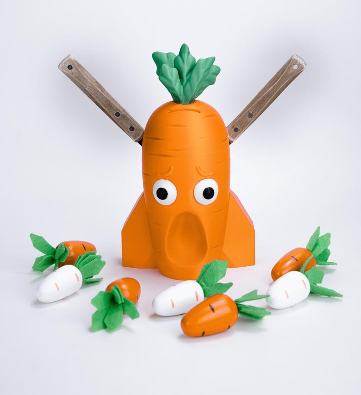 Shocked Carrot Knife Holder - A Fun and Functional Kitchen Accessory!