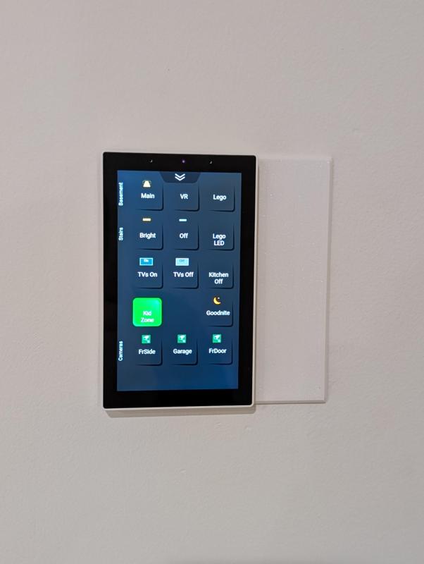 NSPanel Pro in dual-gang box supplemental faceplate