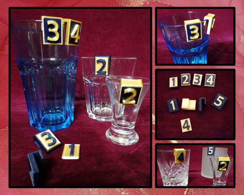 Numeric glass markers/Číselné rozlišovací značky na skleničky