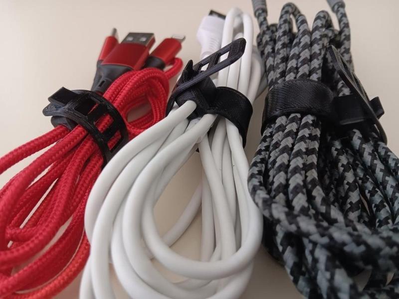 Clip On Cable Tie (4 different sizes) (TPU) (Cable Organizer) (Strong)