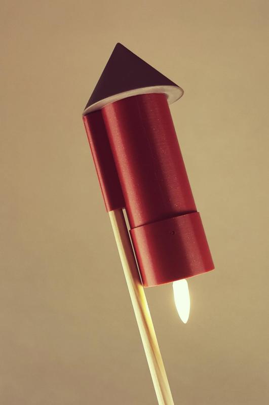 New Years Rocket w. LED candle