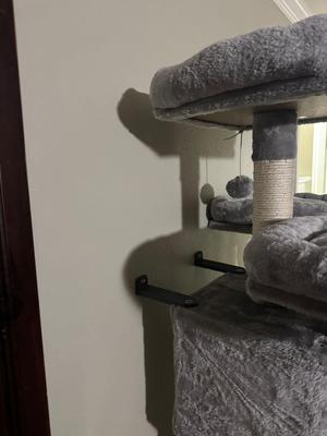 Cat tree stabilizing bracket.