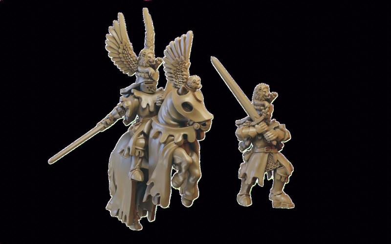 Medieval Knight Character Miniature (32mm, modular)