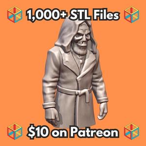 Quarter Scale Haunted Hooded Skeleton in Robe Bust MineeForm FDM 3D Print STL File