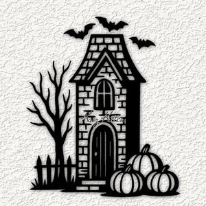 haunted house bats wall art home decor