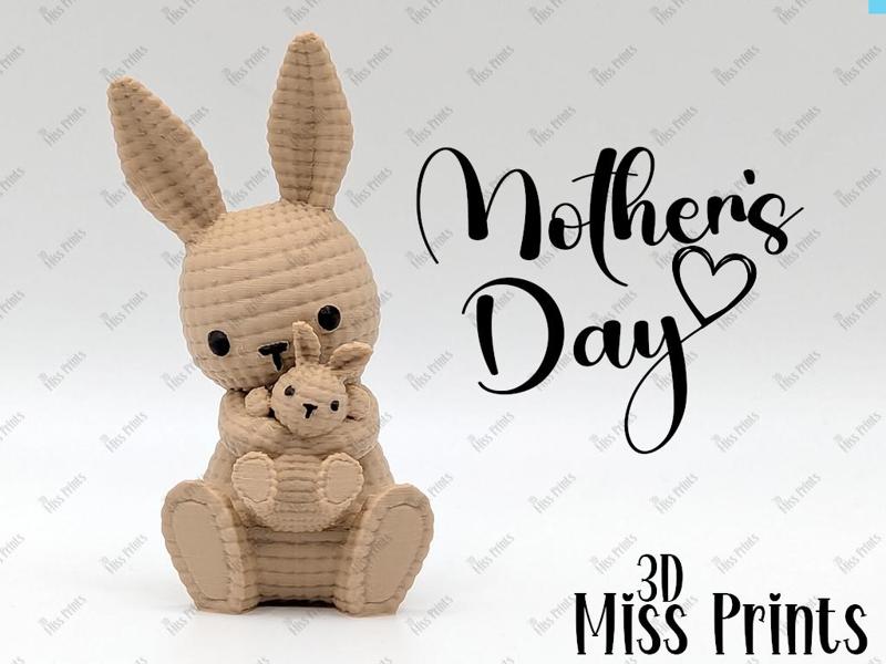 Little Knitted Mother & Baby Bunnies