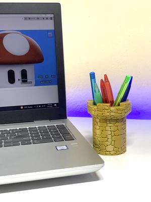 castle tower pen holder