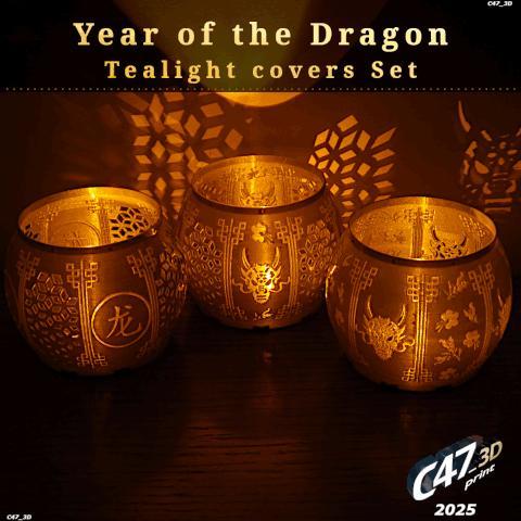 Year of the Dragon - Tealight Covers