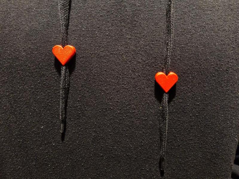 Heart Hoodie Drawstring Bead