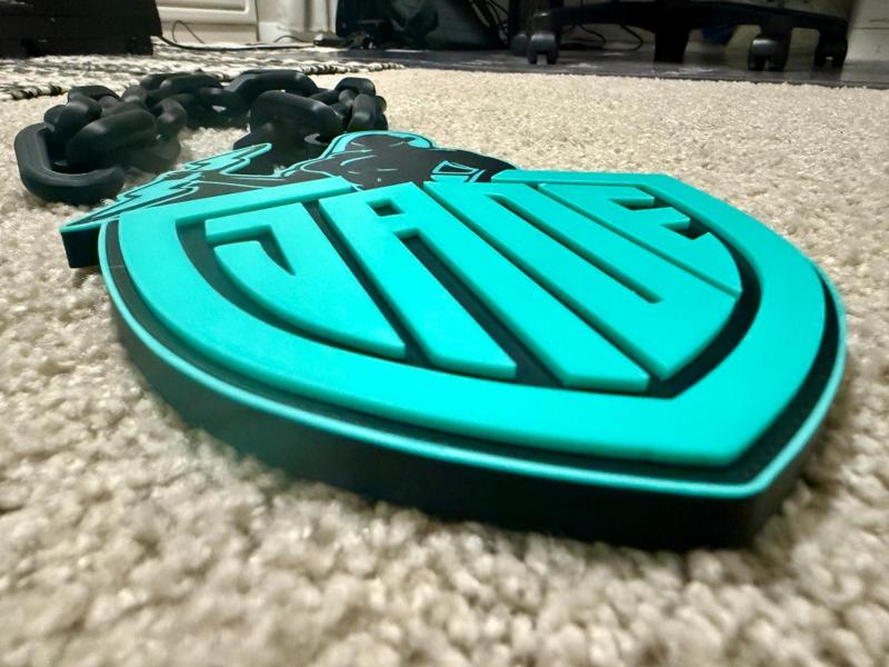 WWE Jade Cargill logo chain/sign