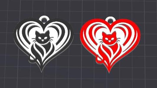 cats heart keychain/charm(free commercial)